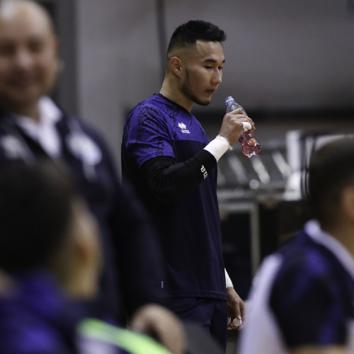Kazakhstan futsal team's pre-match training session