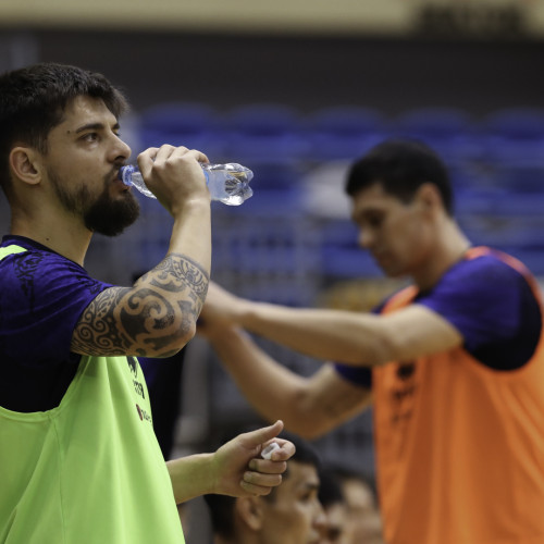 Kazakhstan futsal team's pre-match training session