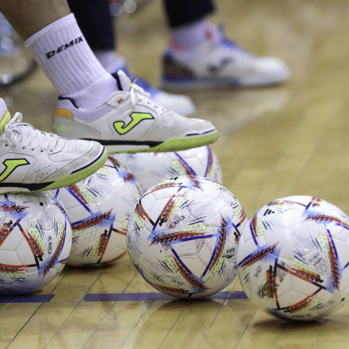 Kazakhstan futsal team's pre-match training session