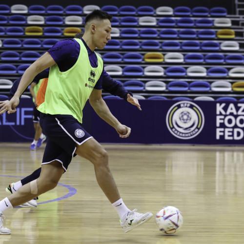 Kazakhstan futsal team's pre-match training session