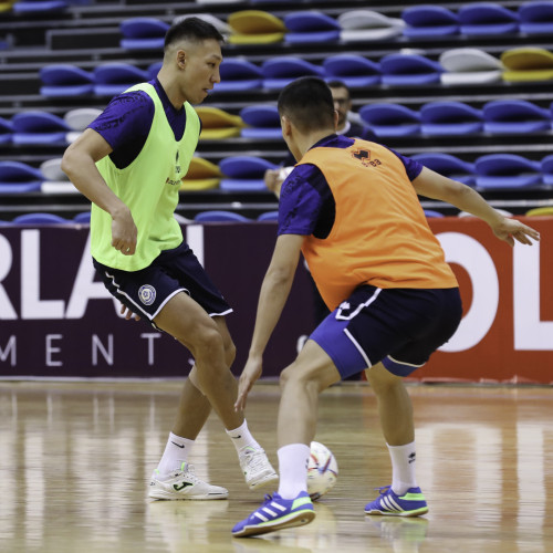 Kazakhstan futsal team's pre-match training session