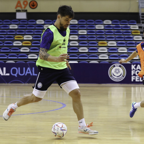 Kazakhstan futsal team's pre-match training session