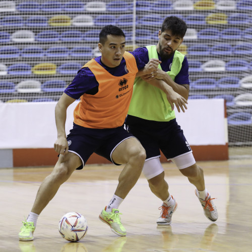 Kazakhstan futsal team's pre-match training session