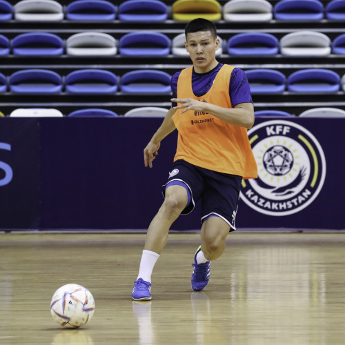 Kazakhstan futsal team's pre-match training session