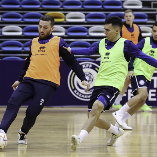 Kazakhstan futsal team's pre-match training session