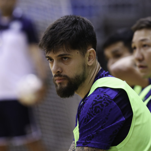 Kazakhstan futsal team's pre-match training session