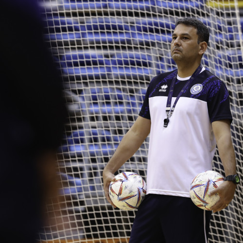 Kazakhstan futsal team's pre-match training session