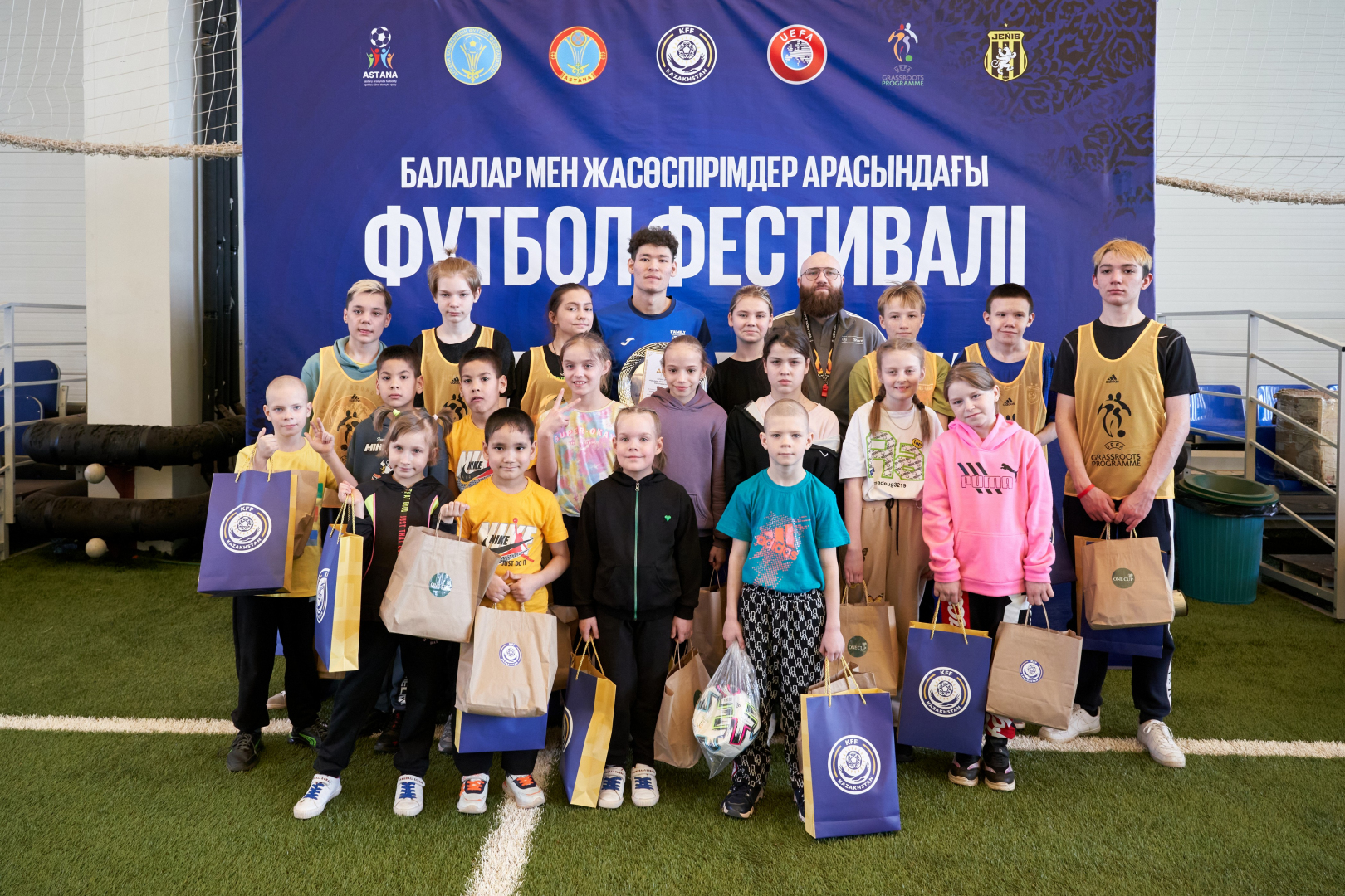 В Астане прошел фестиваль футбола для детей в рамках UEFA Grassroots Awards Winners 2023/24