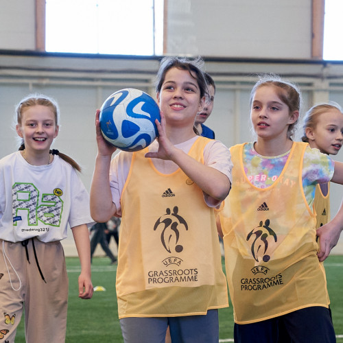 В Астане прошел фестиваль футбола для детей в рамках UEFA Grassroots Awards Winners 2023/24