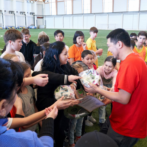 В Астане прошел фестиваль футбола для детей в рамках UEFA Grassroots Awards Winners 2023/24