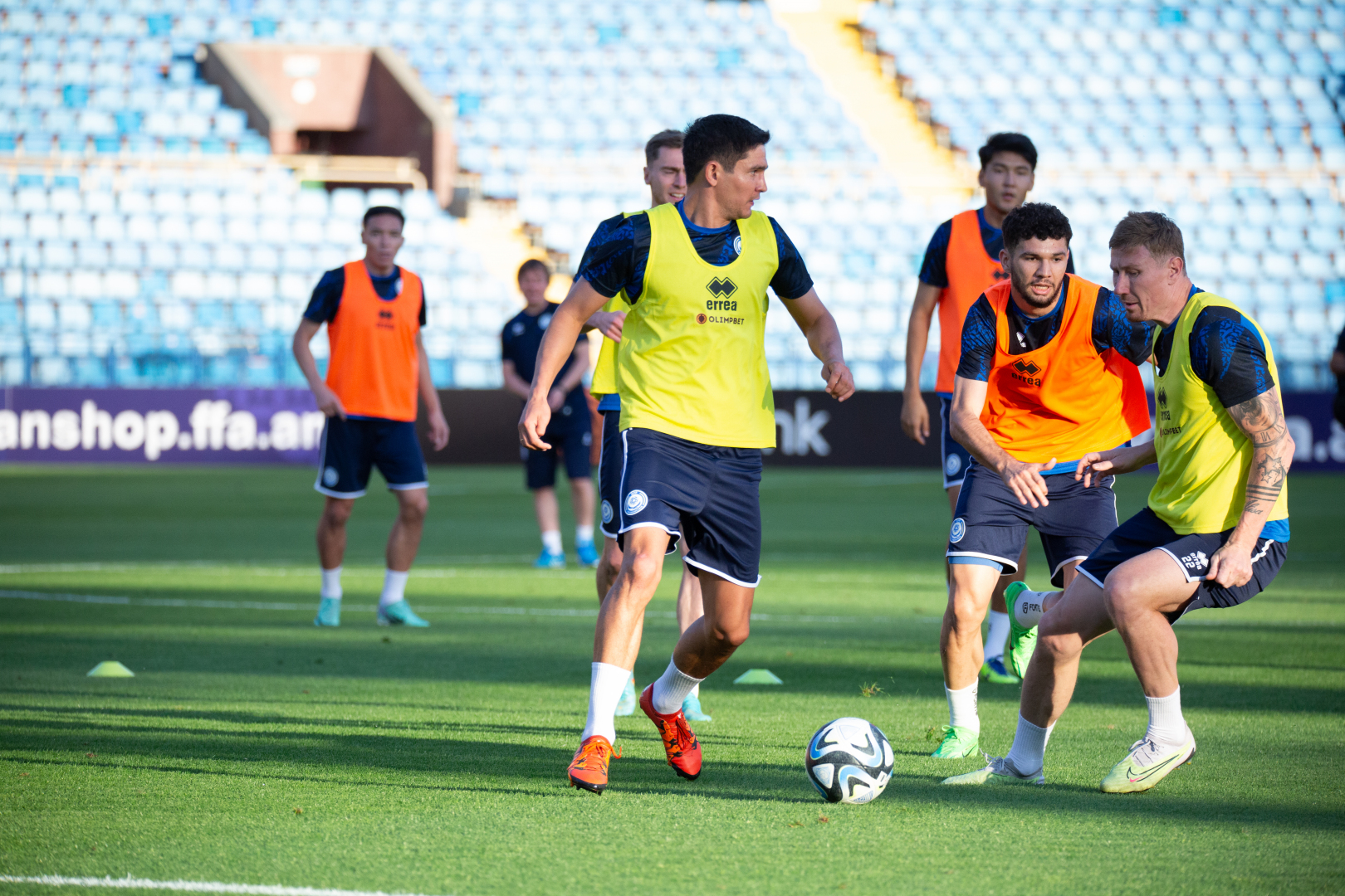 Pre-match training session of the Kazakhstan national team in Yerevan