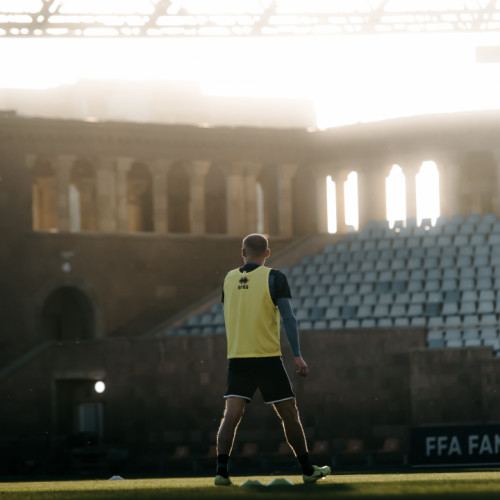 Pre-match training session of the Kazakhstan national team in Yerevan