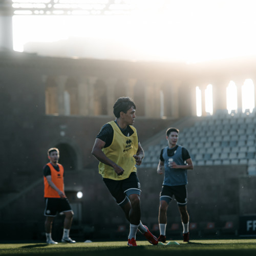 Pre-match training session of the Kazakhstan national team in Yerevan