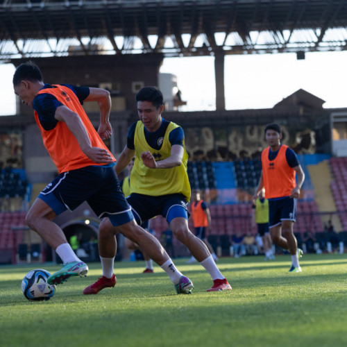Pre-match training session of the Kazakhstan national team in Yerevan