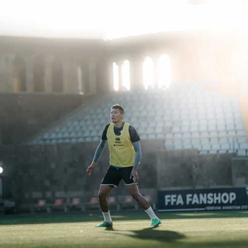Pre-match training session of the Kazakhstan national team in Yerevan