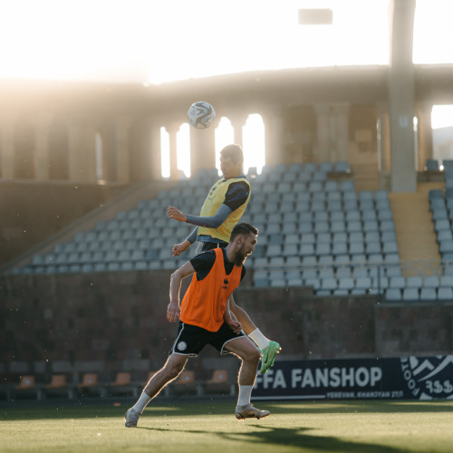 Pre-match training session of the Kazakhstan national team in Yerevan