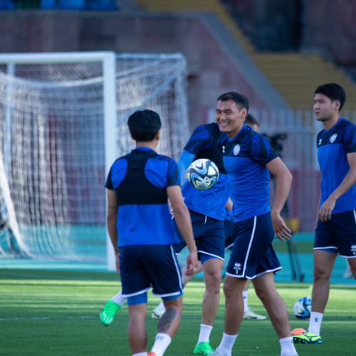 Pre-match training session of the Kazakhstan national team in Yerevan