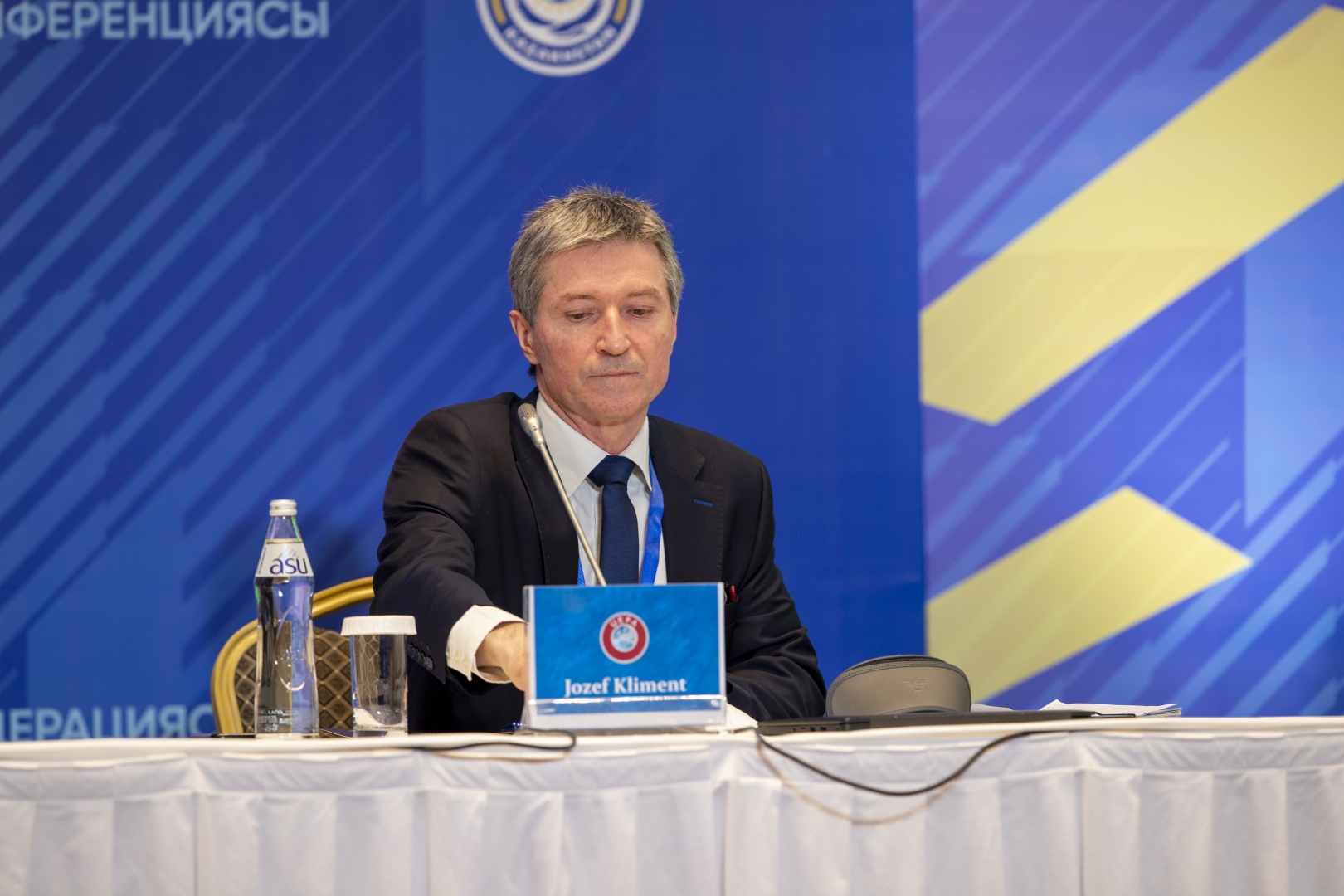 Josef Klemen performed at the regular conference of the Kazakhstan Football Federation