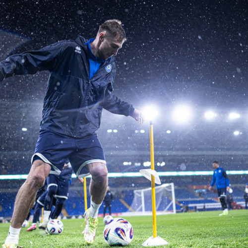 Pre-match training session in Cardiff
