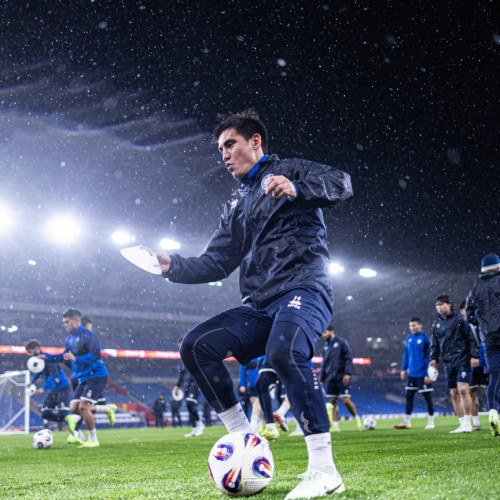 Pre-match training session in Cardiff