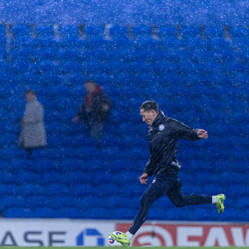 Pre-match training session in Cardiff