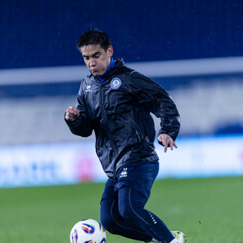 Pre-match training session in Cardiff