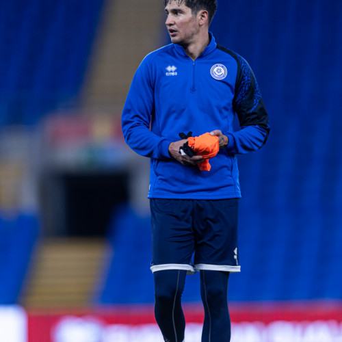 Pre-match training session in Cardiff